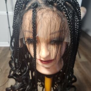 Black Braided Lace Front Wig